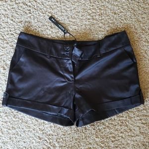 Black Satin Shorts